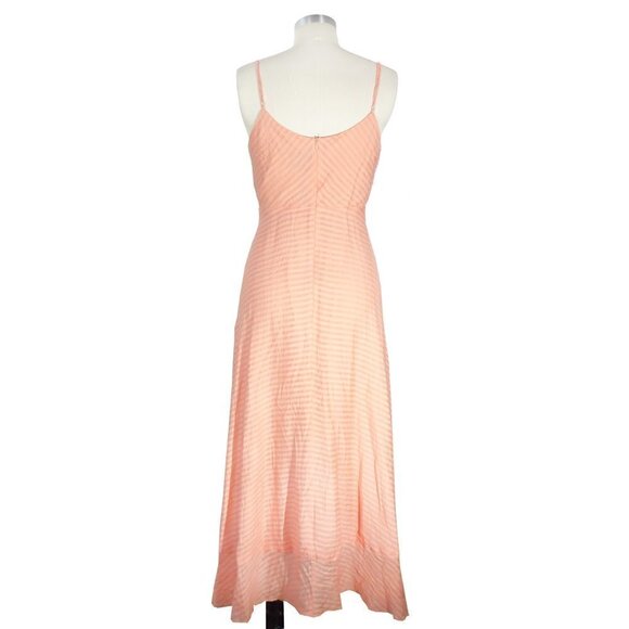 Bardot Melinda Stripe High Low Dress Orange Sz Medium Front Button High Low - Picture 3 of 13